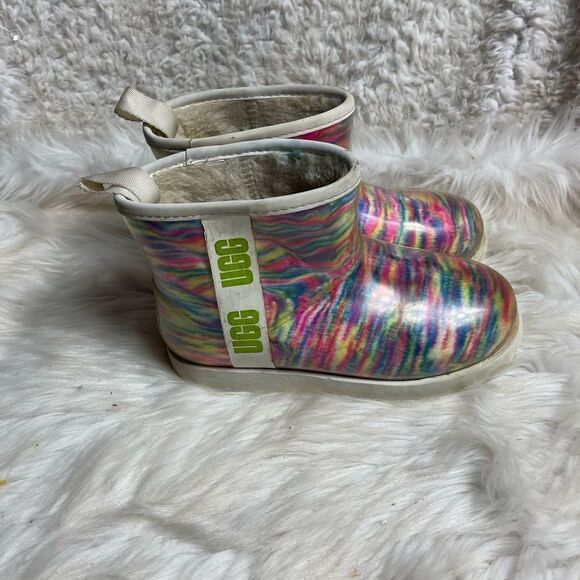 UGG Big Kids Classic Clear Mini Pixelate Boot Multi marble Color Boot girl SZ4.5 - Picture 4 of 9